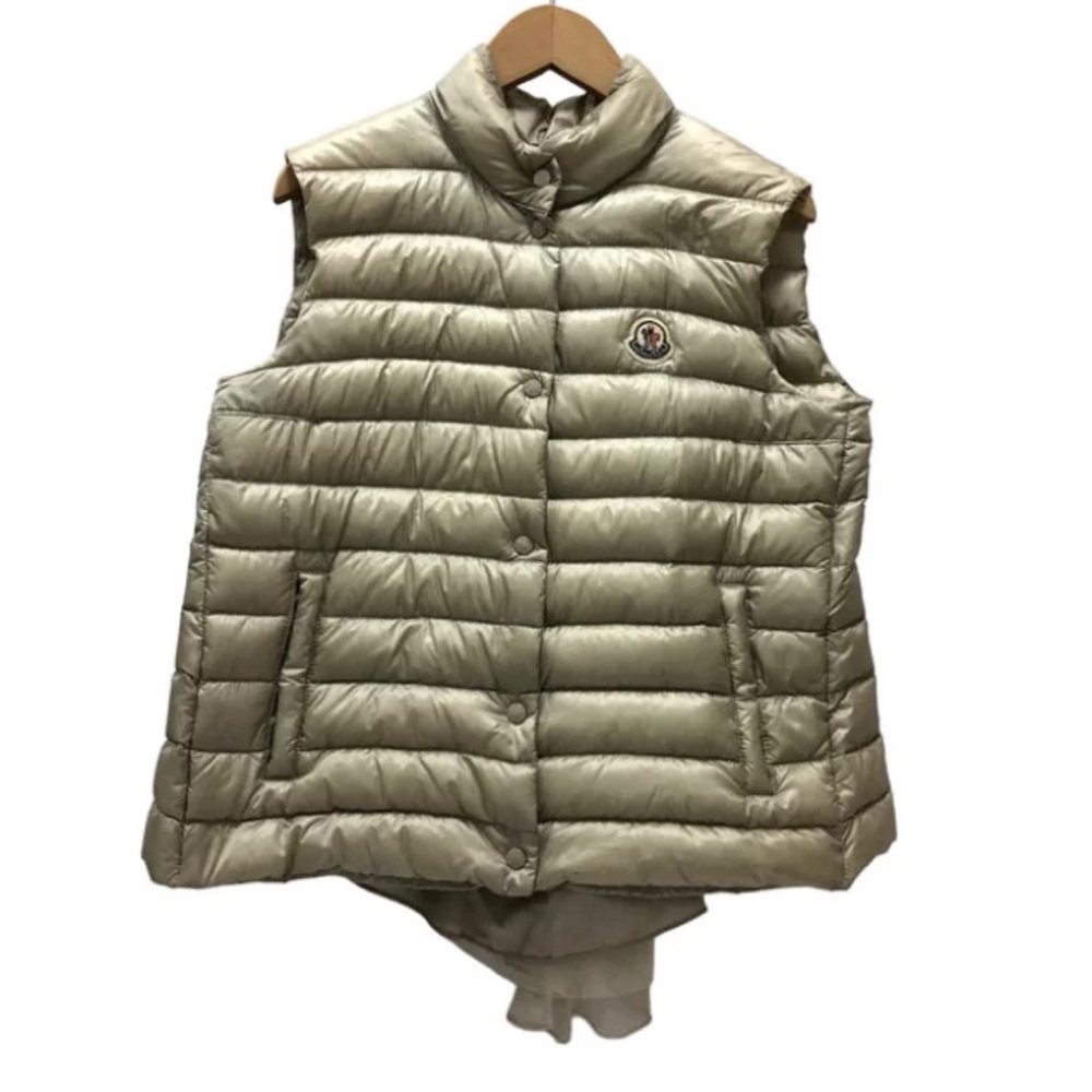 MONCLER Shoko Gilet Down Padded Vest in Ecru Color Women Sz 3 Authentic